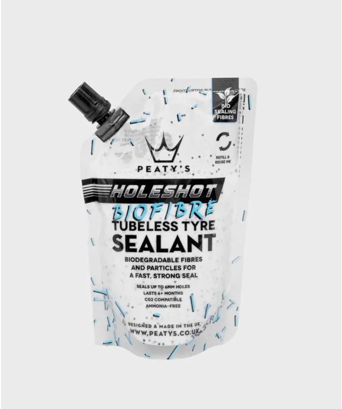 Sellador de Neumáticos Tubeless Biofibre HoleShot de Peaty - 120 ml