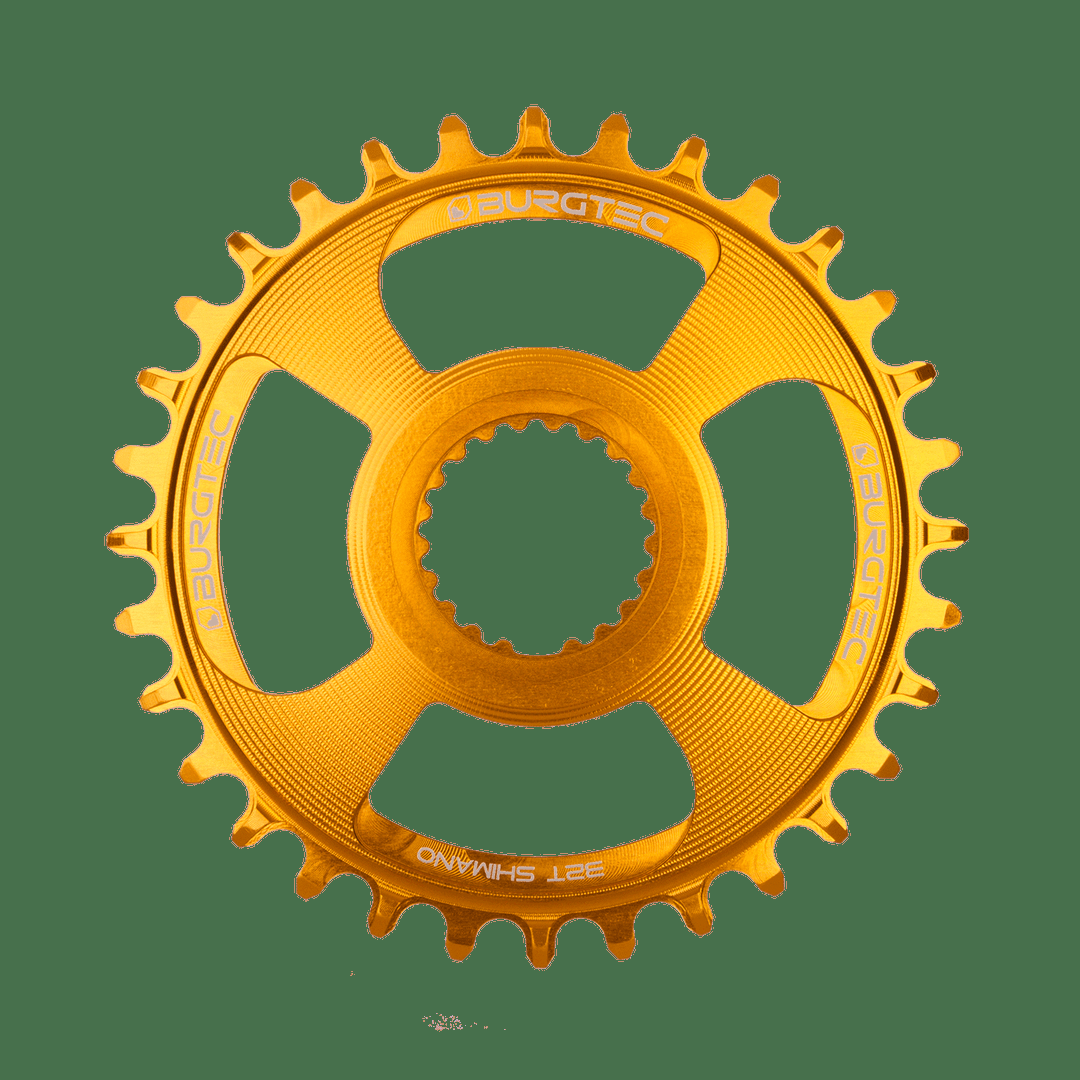 Anillo de cadena grueso-fino de montaje directo Burgtec 32T - Dorado Bullion