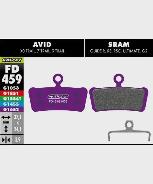 Pastillas de Freno de Disco Galfer para Bicicleta Eléctrica - SRAM Guide R / RS / RSC / G2
