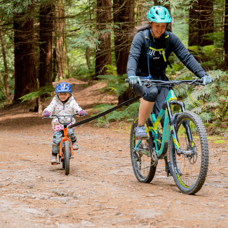 Cuerda de remolque para bicicleta tipo escopeta - Naranja (los niños montan como escopeta)