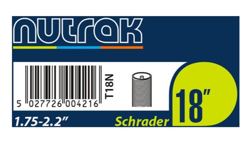 Neumático interno Nutrak 18 x 1,75 - 2,125 pulgadas válvula Schrader