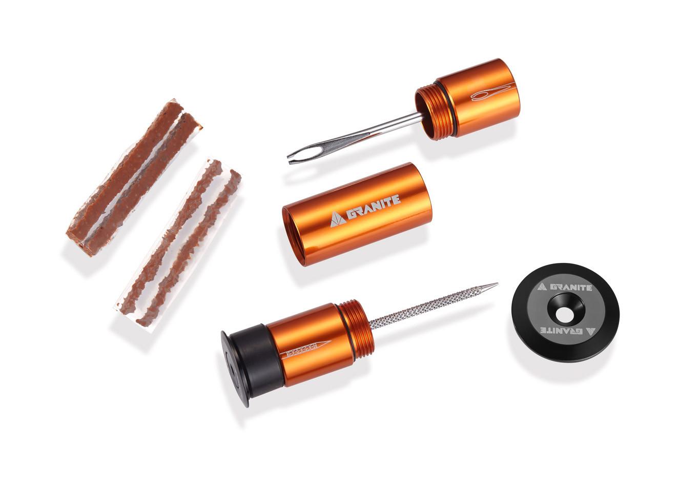 Kit de Tapones para Neumáticos Granite Stash con Manija Oculta - Naranja