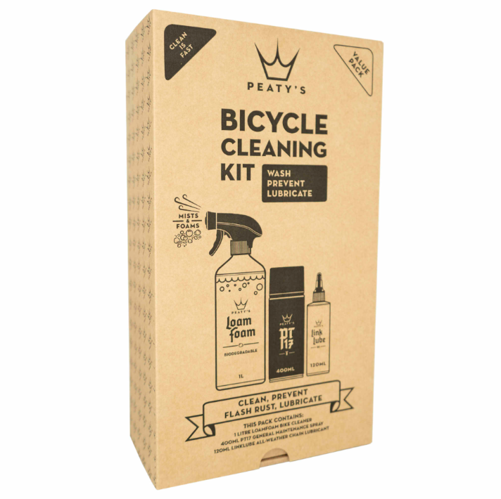 Kit de limpieza para bicicletas Peaty's Wash, Prevent & Lubricate