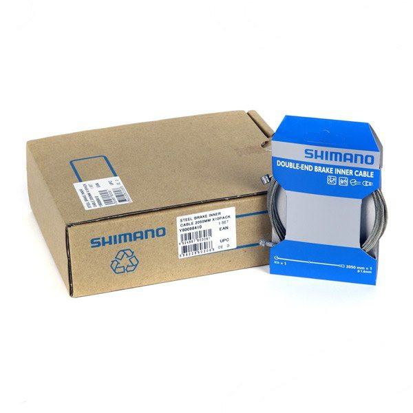 Cable Interno de Freno de Acero de Doble Extremo Shimano para Carretera/MTB - 1,6 x 2050 mm