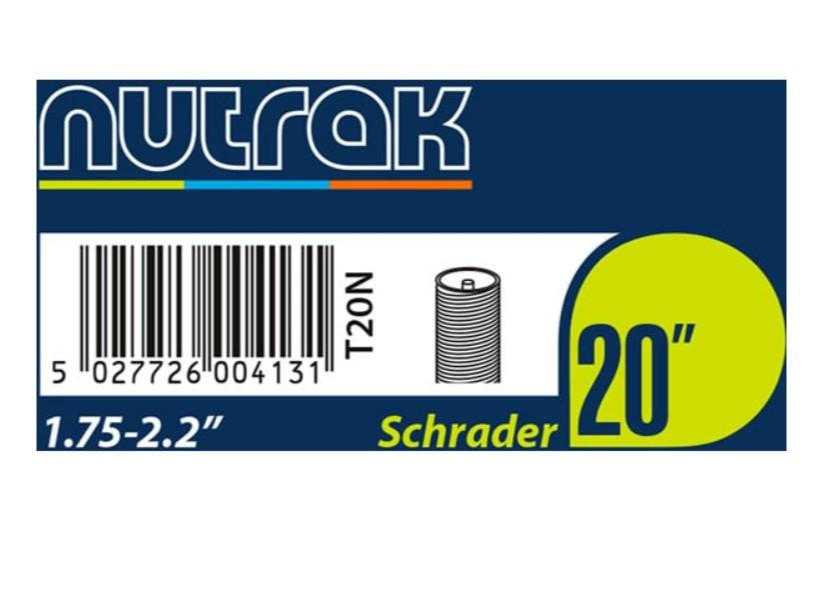 Neumático interno Nutrak 20 x 1.75 - 2.125 pulgadas con válvula Schrader