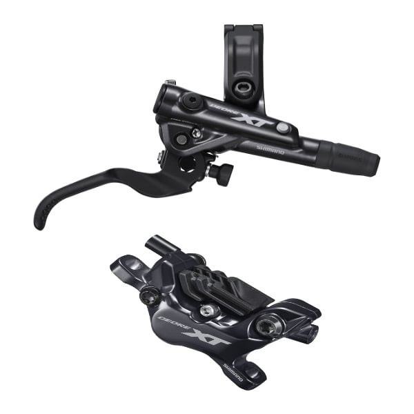 Freno hidráulico de disco Servo Wave 4 pistones XT M8120/M8100 Shimano, pinza y palanca de montaje en poste - Delantero/Derecho