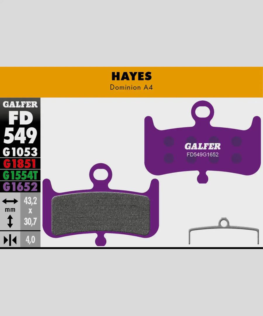 Pastillas de Freno de Disco Galfer para E-Bike - HAYES Dominion A4