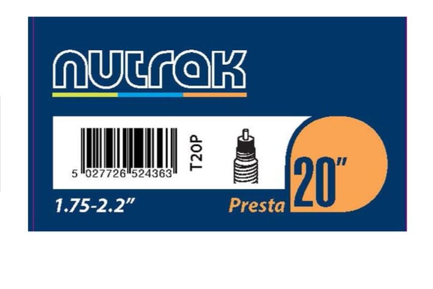 Neumático interno Nutrak 20 x 1,75 - 2,125 pulgadas con válvula Presta